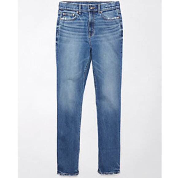 NWT AE Stretch Super High-Waisted Straight Jeans - Picture 1 of 6